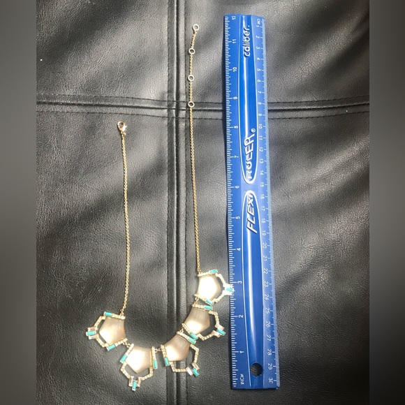 Alexis Bittar mocha color lucite with crystals & stones in gold tone setting - Picture 7 of 9